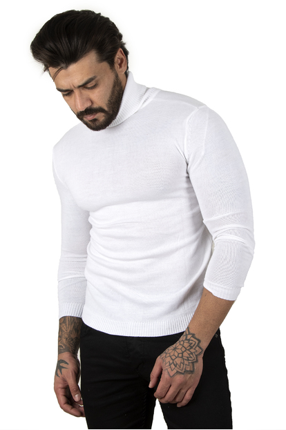 DeepSEA  Standart Fit Balıkçı Yaka Düz Kazak 2002292