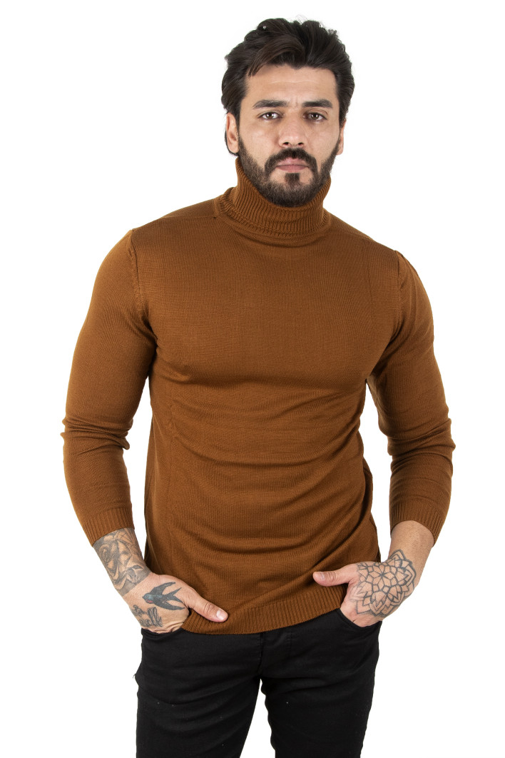 DeepSEA  Standart Fit Balıkçı Yaka Düz Kazak 2002292 2