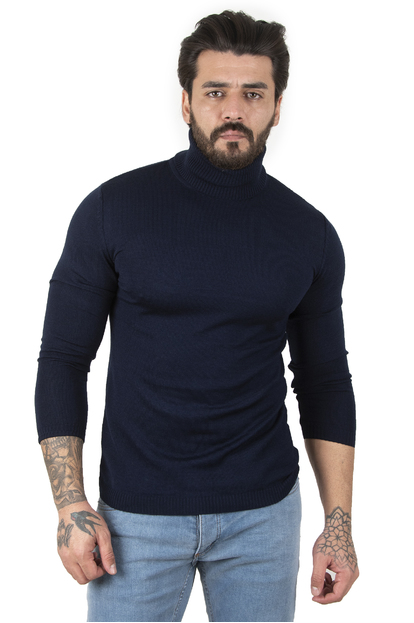 DeepSEA  Standart Fit Balıkçı Yaka Düz Kazak 2002292