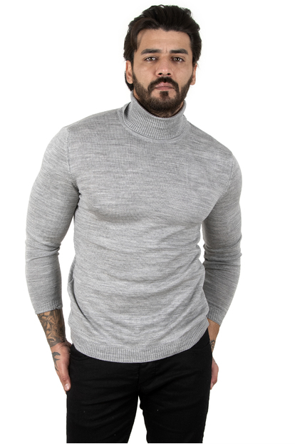 DeepSEA  Standart Fit Balıkçı Yaka Düz Kazak 2002292