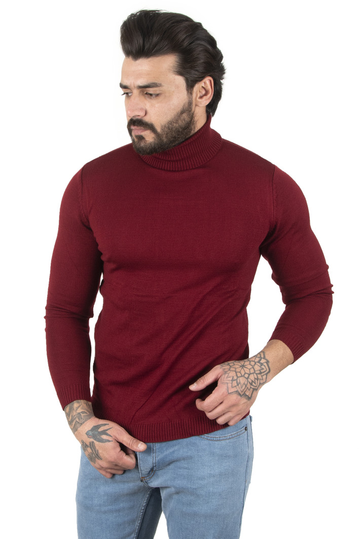 DeepSEA  Standart Fit Balıkçı Yaka Düz Kazak 2002292 2