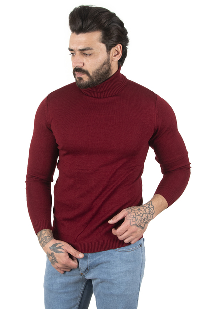 DeepSEA  Standart Fit Balıkçı Yaka Düz Kazak 2002292