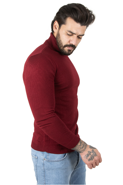 DeepSEA  Standart Fit Balıkçı Yaka Düz Kazak 2002292