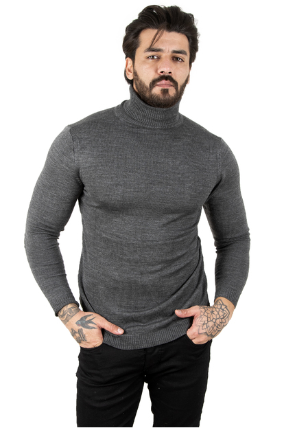 DeepSEA  Standart Fit Balıkçı Yaka Düz Kazak 2002292