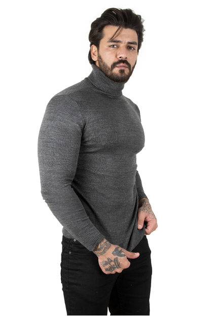 DeepSEA  Standart Fit Balıkçı Yaka Düz Kazak 2002292