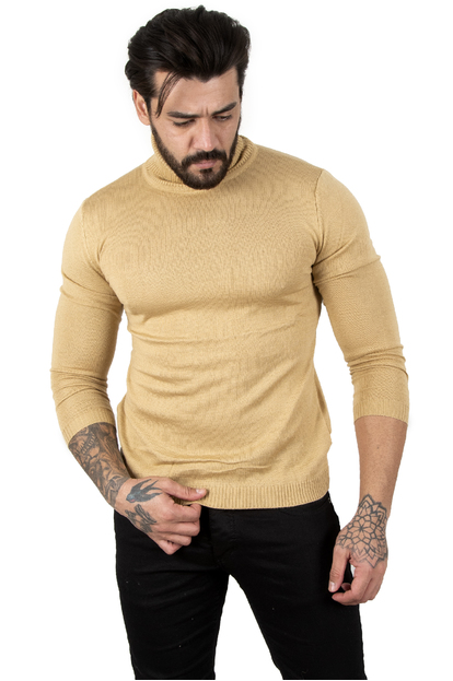 DeepSEA  Standart Fit Balıkçı Yaka Düz Kazak 2002292