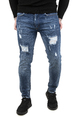DeepSEA Taşlamalı Yırtıklı Lazer Kesim Slim Fit Erkek Kot Pantolon 2200101