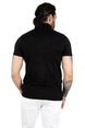 DeepSEA Desenli Eteği Lastikli Likralı Dar Kesim Polo Yaka Erkek Tişört 2209005