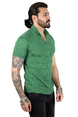 DeepSEA Desenli Eteği Lastikli Likralı Dar Kesim Polo Yaka Erkek Tişört 2209005