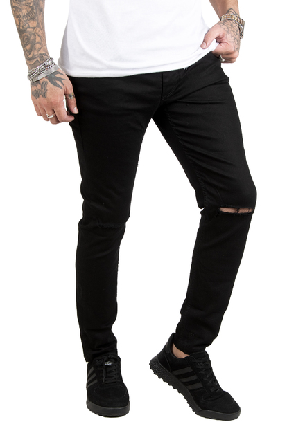 DeepSEA Dizleri Yırtık Likralı Slim Fit Erkek Kot Pantolon 1902114