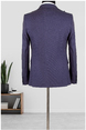 DeepSEA Kumaşı Desenli Tek Düğme Çift Yırtmaçlı Slim Fit 3'lü Erkek Takım Elbise 2202036