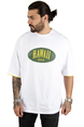 DeepSEA Önü Hawaii Yazı Baskılı Oversize Erkek Tişört 2200509