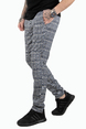 DeepSEA Ekose Desenli Beli Lastikli Bağcıklı Dar Paça Slim Fit Erkek Pantolon 2205010