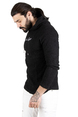 DeepSEA Waffle Kumaş Önü Nakışlı Eteği Oval Kapüşonlu Erkek Sweatshirt 2303076
