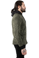 DeepSEA Piksel Detaylı Kolları Ribanalı Eteği Oval Kesim Kapüşonlu Erkek Sweatshirt 2303084