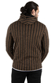 DeepSEA Çizgili Yazı Nakışlı Etek Detaylı Kapüşonlu Erkek Sweatshirt 2303085