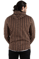 DeepSEA Çizgili Yazı Nakışlı Etek Detaylı Kapüşonlu Erkek Sweatshirt 2303085