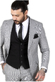 DeepSEA Desenli Çift Düğme-Çift Yırtmaç İtalyan Kesim Erkek Takım Elbise 2301180