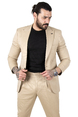 DeepSEA Çizgi Desenli Pile Detaylı Cep Kapaklı Kırlangıç Yaka Slim Fit Erkek Takım Elbise 2301823