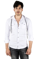 DeepSEA Kapüşonlu Cepli Slim Fit Likralı Kot Gömlek 2300396