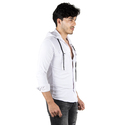 DeepSEA Kapüşonlu Cepli Slim Fit Likralı Kot Gömlek 2300396