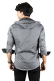 DeepSEA Kapüşonlu Cepli Slim Fit Likralı Kot Gömlek 2300396