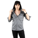 DeepSEA Kapüşonlu Cepli Slim Fit Likralı Kot Gömlek 2300396