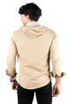 DeepSEA Kapüşonlu Cepli Slim Fit Likralı Kot Gömlek 2300396