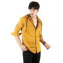 DeepSEA Kapüşonlu Cepli Slim Fit Likralı Kot Gömlek 2300396