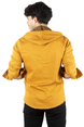 DeepSEA Kapüşonlu Cepli Slim Fit Likralı Kot Gömlek 2300396