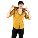DeepSEA Kapüşonlu Cepli Slim Fit Likralı Kot Gömlek 2300396