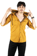 DeepSEA Kapüşonlu Cepli Slim Fit Likralı Kot Gömlek 2300396