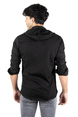 DeepSEA Kapüşonlu Cepli Slim Fit Likralı Kot Gömlek 2300396