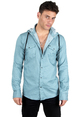 DeepSEA Kapüşonlu Cepli Slim Fit Likralı Kot Gömlek 2300396