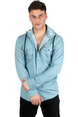 DeepSEA Kapüşonlu Cepli Slim Fit Likralı Kot Gömlek 2300396