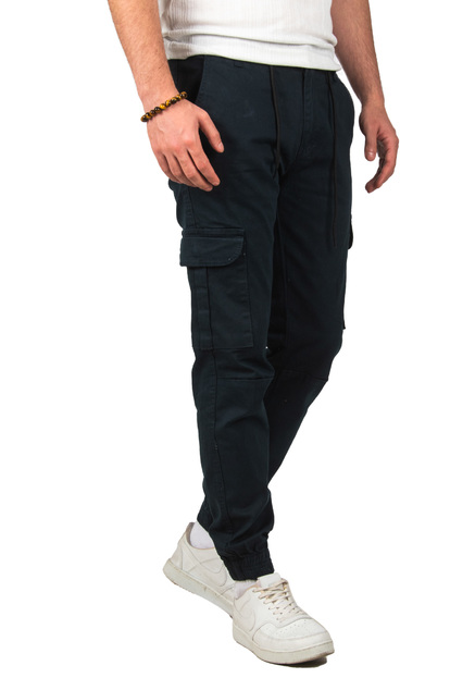 DeepSEA Paçası ve Beli Lastikli Dar Kesim Kargo Pantolon 1601569