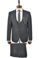 DeepSEA Tek Düğme Çift Yırtmaç Slim Fit 3lü Takım Elbise 2300530
