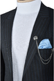 DeepSEA Dar Kesim Çizgili Çift Düğme 2li Slim Fit Takım Elbise 2303543