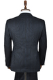 DeepSEA Dar Kesim Çizgili Çift Düğme 2li Slim Fit Takım Elbise 2303543