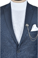 DeepSEA Çizgili Çift Düğme Çift Yırtmaç Slim Fit 2li Takım Elbise 2300314