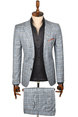 DeepSEA Ekose Desenli Çift Düğme Çift Yırtmaç 2li Takım Elbise 2300372