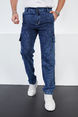 DeepSEA Baggy Rahat Kesim Kot Jean Kargo Pantolon 2407009