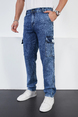 DeepSEA Baggy Rahat Kesim Kot Jean Kargo Pantolon 2407009