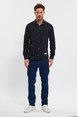 DeepSEA Slim Fit Likralı Uzun Kollu Çıt çıtlı Gömlek 2403013