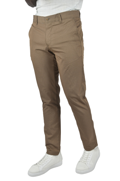 DeepSEA Slim Fit Likralı Armür Desenli Keten Pantolon 2400730