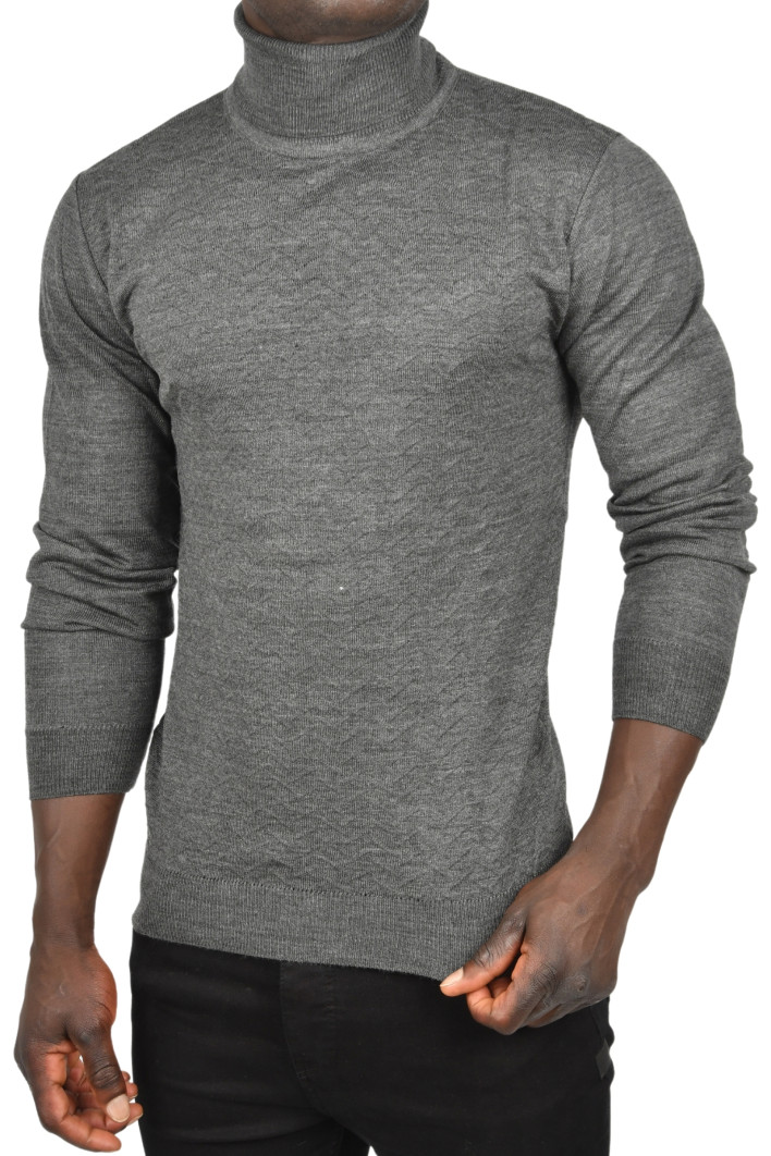 DeepSEA Zigzag Desenli Tam Balıkçı Dar Kesim Boğazlı Kazak 2505497 2