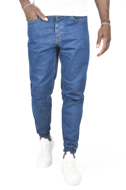 DeepSEA Paçası Lastikli Skinny Fit Likralı Jogger Jean Kot Pantolon 2406358