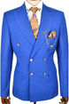 DeepSEA Metal Düğmeli Cep Detaylı Slim Fit Kruvaze 2li Takım Elbise 2300325