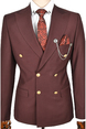 DeepSEA Metal Düğmeli Cep Detaylı Slim Fit Kruvaze 2li Takım Elbise 2300325