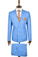 DeepSEA Metal Düğmeli Cep Detaylı Slim Fit Kruvaze 2li Takım Elbise 2300325